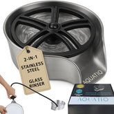AquatiQ glass rinser with nickel finish for quick glassware rinsing