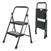 Arbusb 2 Step Ladder open view highlighting sturdy steel frame for indoor tasks.