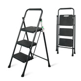Arbusb 3 Step Ladder front view shows sturdy steel build for everyday tasks