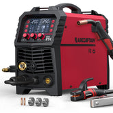 ARCCAPTAIN 250A MIG welder front view shows portable design for versatile 6-in-1 welding.