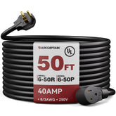 ARCCAPTAIN 40Amp 50ft exterior view shows rugged weatherproof jacket for outdoor use.