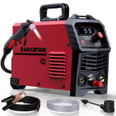 ARCCAPTAIN 55A plasma cutter front view with LED display for precise settings.