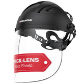 ARCCAPTAIN anti-fog face shield front view for clear visibility against debris