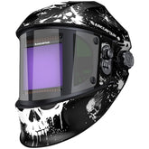 ARCCAPTAIN auto darkening helmet front view showing wide field of vision for precise welding.