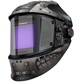 ARCCAPTAIN auto darkening helmet front view shows wide field of view for precise welding