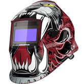 ARCCAPTAIN auto darkening helmet with wide viewing screen for precise visibility.