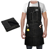 ARCCAPTAIN leather welding apron front view with full coverage for sparks