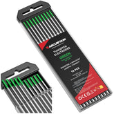 ARCCAPTAIN TIG tungsten electrode 3-32x7 green for quick arc starts.