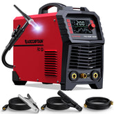 ARCCAPTAIN TIG Welder display shows precise aluminum and steel settings for smoother welds.