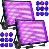 Arckarling 2-pack UV lamp with 336 LEDs for vibrant neon effects at parties.