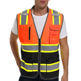 ArcRidge reflective vest orange-black front pockets for quick tools