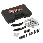 ARES metal hole punch set in case for organized transport