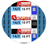 Arizona Electrical Solutions 15 ft NM-B 14/3 copper wire with blue jacket for residential wiring