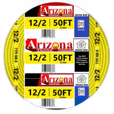Arizona Electrical Solutions 50ft NM-B copper cable with yellow jacket for home wiring.