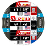 ARIZONA ELECTRICAL SOLUTIONS NM-B 6/3 copper cable with black jacket for interior wiring