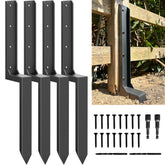 ARKSOLDIER fence post anchor ground spike stabilizes wooden posts in wind-prone yards