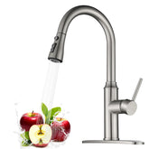 Arofa brushed nickel pull-down kitchen faucet for versatile cleaning