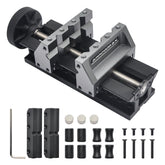 ARROWMAX AM double-ended mini bench vise on a workbench for precise, stable gripping.