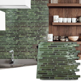 Art3d green 12x12 peel-and-stick backsplash tile for quick kitchen upgrade