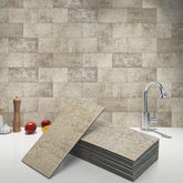 Art3d 102-piece peel and stick beige tile for easy backsplash installation.