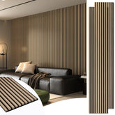 Art3d acoustic wood panel front view showcases modern slat texture for stylish wall decor