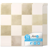 Art3d heavy-duty peel and stick backsplash tiles in beige and white for moisture-prone kitchens