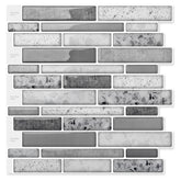 Art3d brick kitchen backsplash grey marble tiles texture and pattern