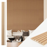Art3d fluted wood panel on wall highlighting beaded oak texture for contemporary decor