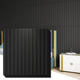 Art3d slat wall panel with 3D fluted texture for a modern feature wall