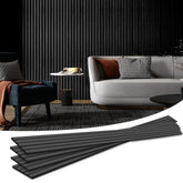 Art3d wood slat panel matte black pack enhances wall texture