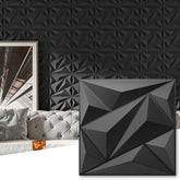 Art3dwallpanels diamond-pattern wall panel in black adds bold texture to living spaces