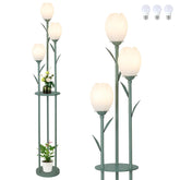 Artmooy 3-light flower floor lamp with bloom design adds warm ambience.