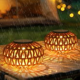 Artmooy solar lantern oval tabletop glowing for garden ambience.