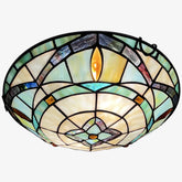 ARTZONE Tiffany ceiling light with stained glass for a warm living room glow