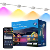 ASAHOM S107D outdoor lights 200ft setup for curbside ambiance and easy installation.