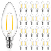 Ascher E12 LED classic candelabra bulb with glass for elegant chandeliers.