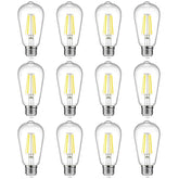Ascher vintage LED Edison bulb front view showing classic glow and energy efficiency.