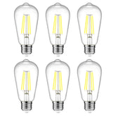 Ascher vintage LED Edison bulbs in clear glass create stylish decorative lighting for cozy ambience.