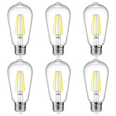 Ascher vintage LED Edison bulbs in a six-pack for stylish spaces