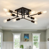 ASGYISA 8-light semi-flush mount chandelier for dining rooms