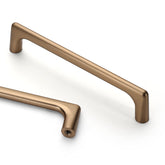 Asidrama 10-pack cabinet pulls with champagne bronze finish, front view.