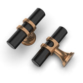 Asidrama 10 pack champagne bronze and matte black knobs for quick cabinet upgrades