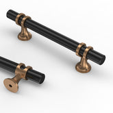 Asidrama cabinet-handle with champagne bronze and matte black finish for a refined kitchen upgrade.