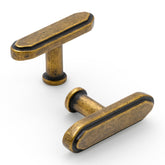 Asidrama brushed antique brass kitchen knob close-up showing textured grip.