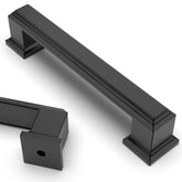 Asidrama matte black cabinet pull close-up highlighting sleek finish for modern kitchens.