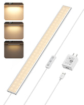 ASOKO under-cabinet light 16-inch illuminating kitchen counters with warm 3000K glow