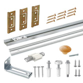 Augenweide bifold track assembly showing durable stainless steel components for smooth operation