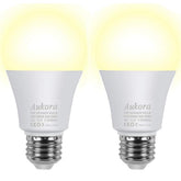 Aukora motion sensor bulb at front door lights the entry path at night