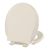 Aünsffer round almond toilet seat with soft-close for quiet bathroom visits