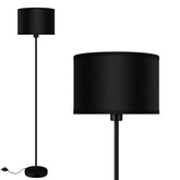 AUQUEE floor lamp with modern black shade for a stylish living room reading nook.